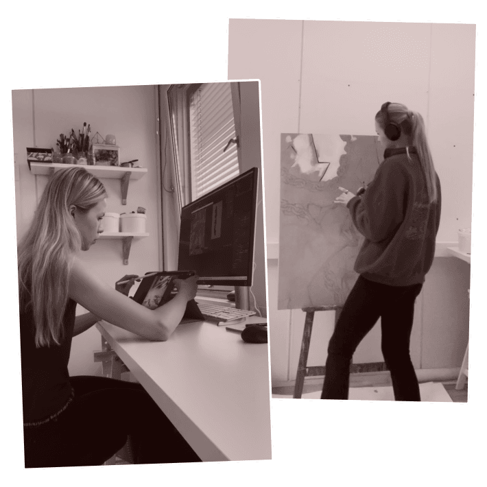 Mina in the studio